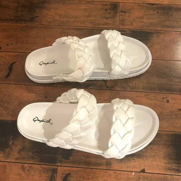 Lulu’s Eloise White Braided Slide Sandals – Size 8 - Picture 3 of 4